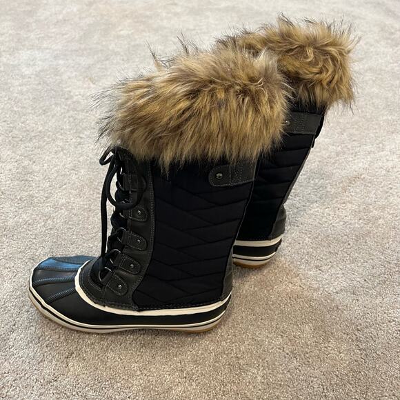 Esprit Women's Evelyn Tall Insulated Snow Boot with Fur‎ Black Brown Size 8 M - Picture 4 of 7